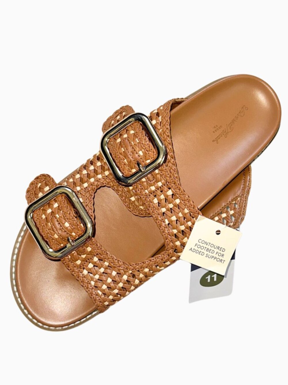 NWT Universal Thread Collin Double Strap Buckle Sandals Cognac Size 11